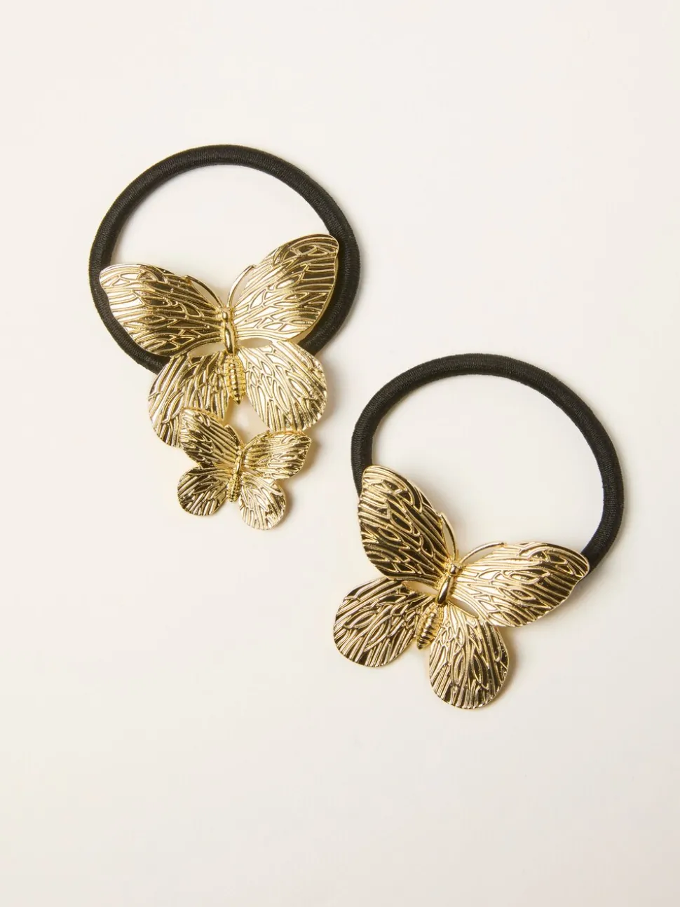 FatFace 2 Pack Metal Butterfly Hair Ties