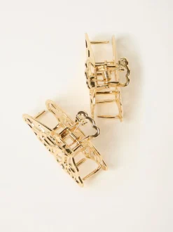 FatFace 2 Pack Metal Butterfly Claw Clips