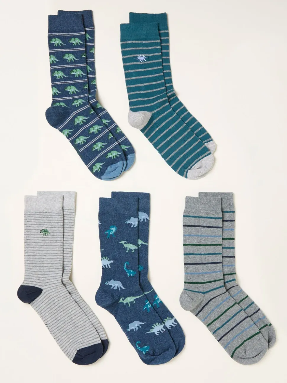 FatFace 5 Pairs of Dinosaur Socks