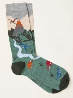 FatFace Dinosaur Scene Socks