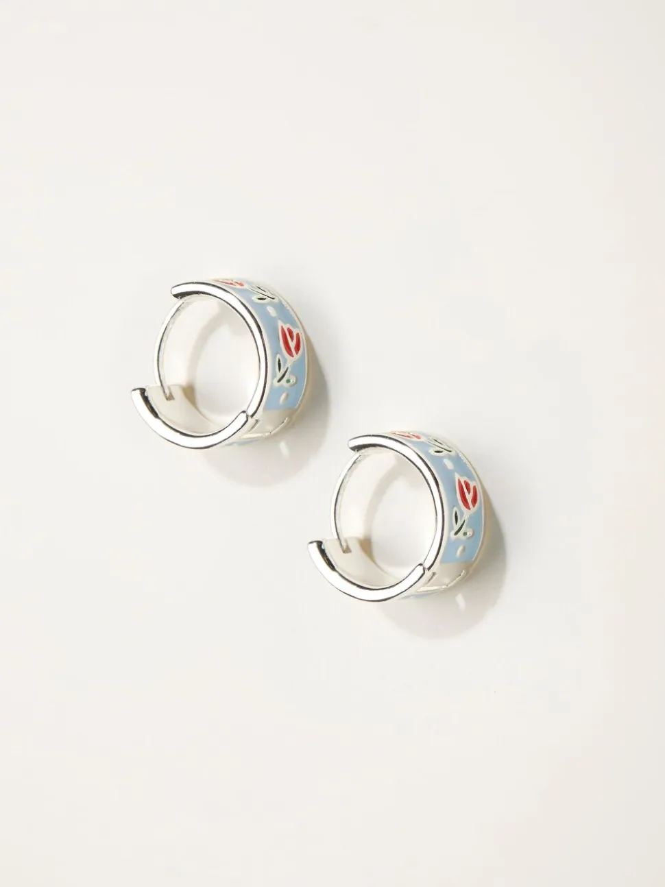 FatFace Enamel Floral Hoop Earrings