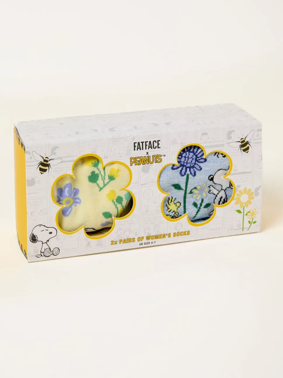 FatFace Two Pack Snoopy Bee Socks in a Box