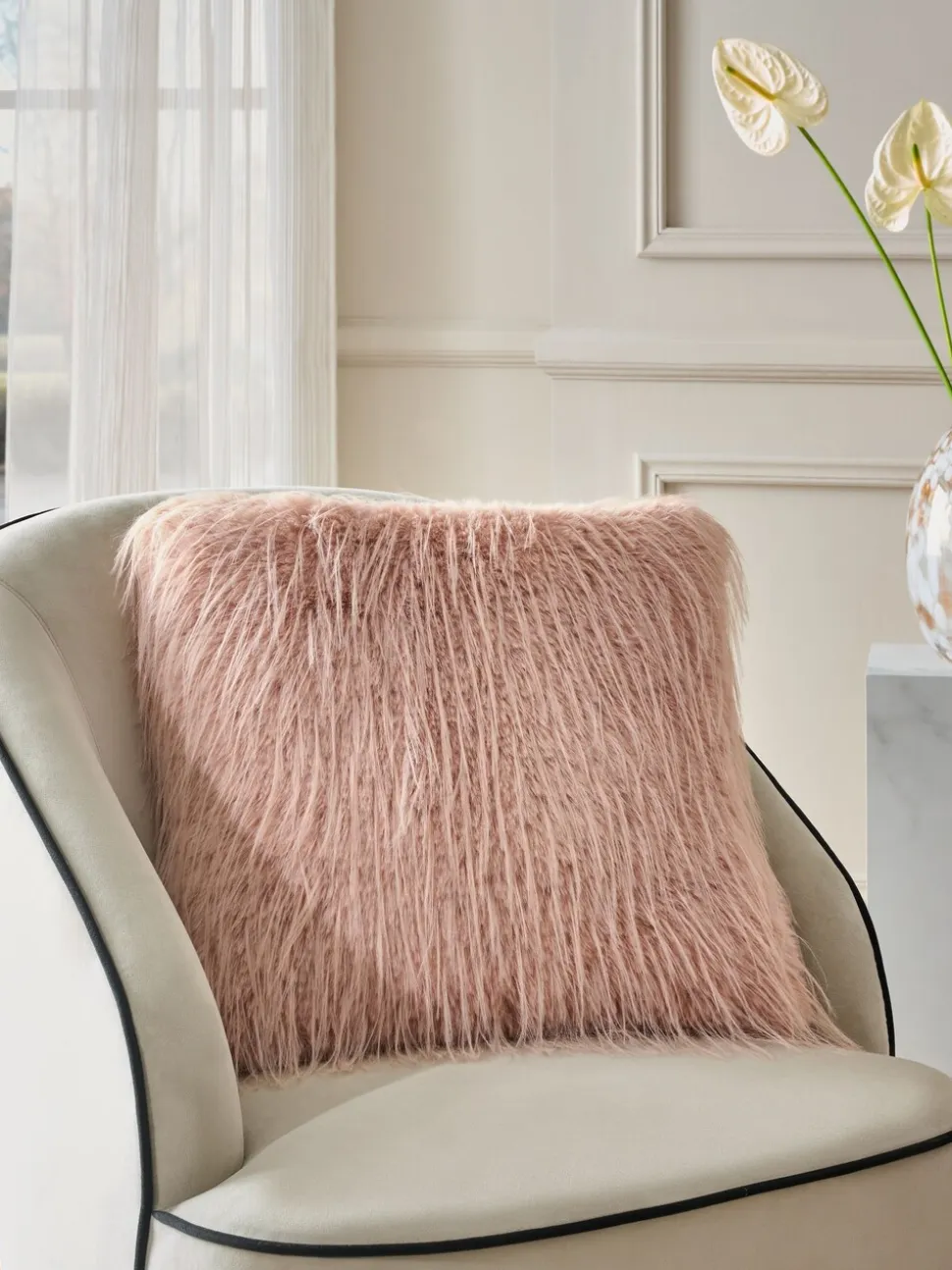 Feather Faux Fur Cushion