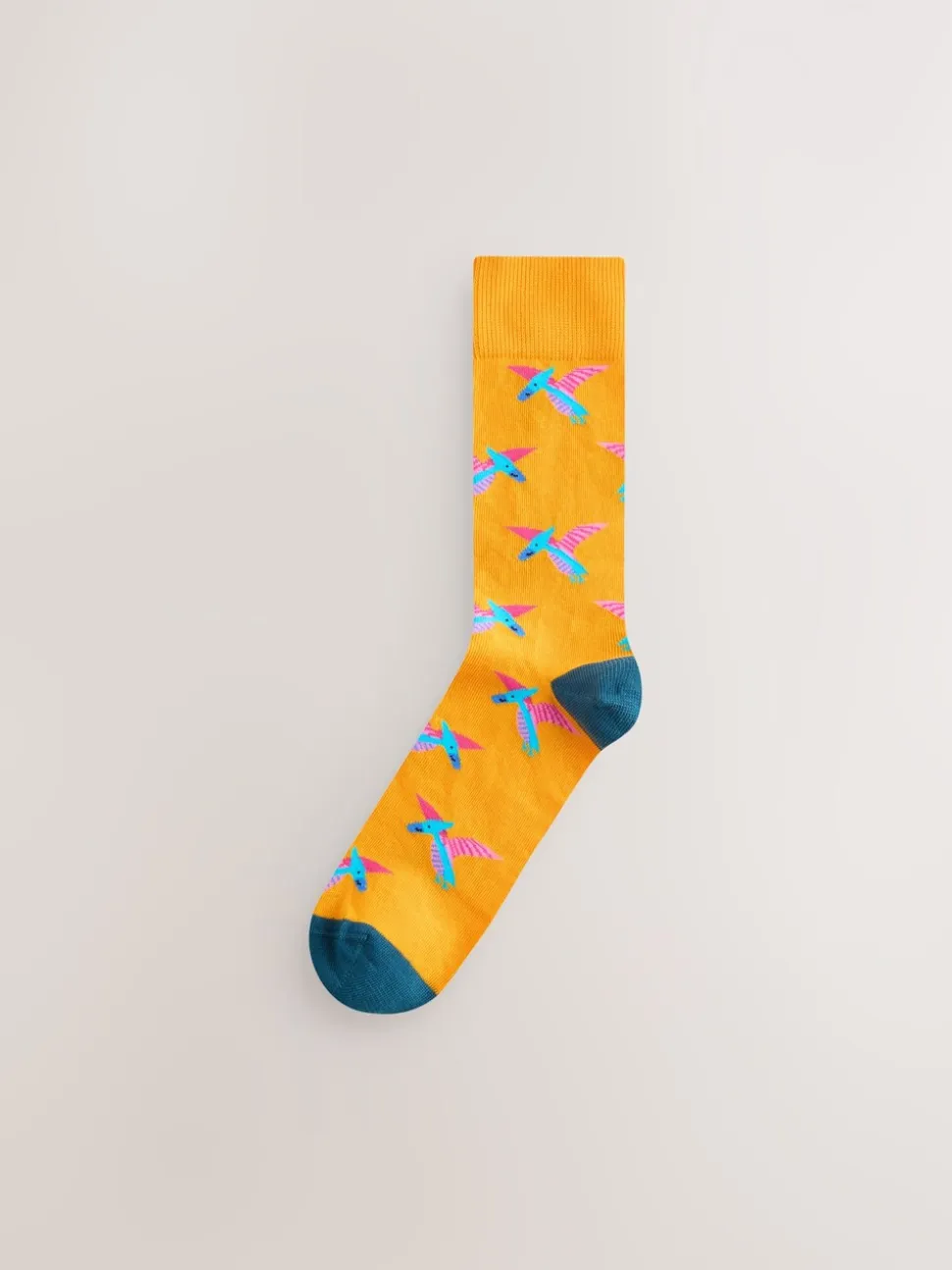 Fel rood/blauw/oranje dinosaurus - Set van 8 sokken met patroon