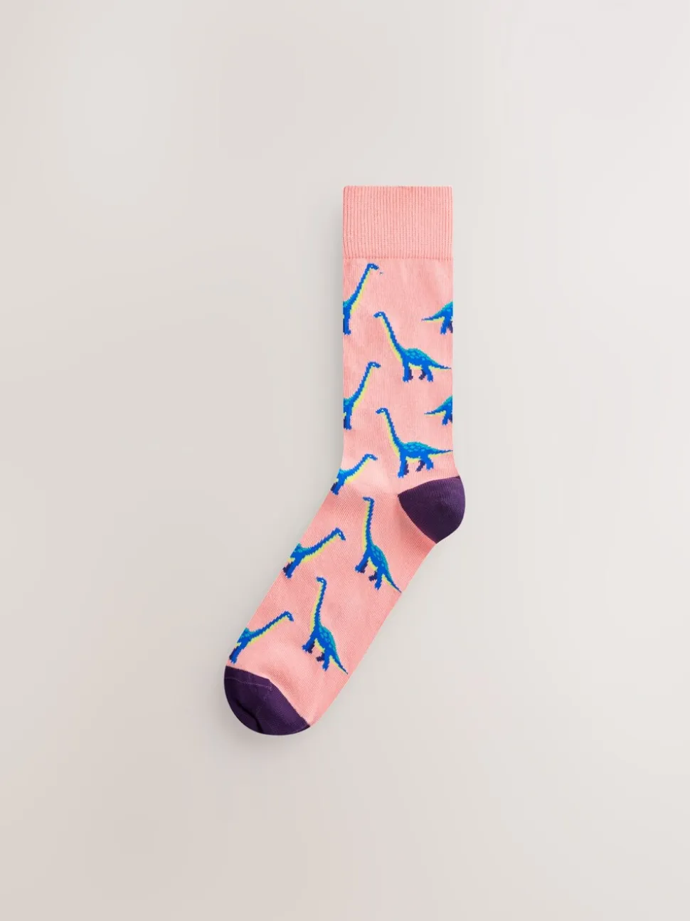 Fel rood/blauw/oranje dinosaurus - Set van 8 sokken met patroon