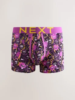 Felblauw met monster - Boxershorts met A-voorkant