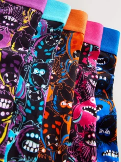 Felblauw met monster - Boxershorts met A-voorkant