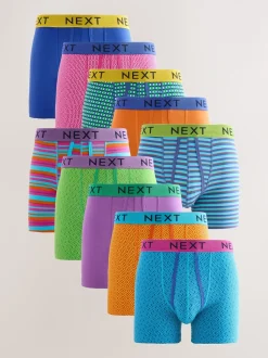 Felblauw/Oranje stip - Verpakking van 10 - Boxershorts met A-voorkant