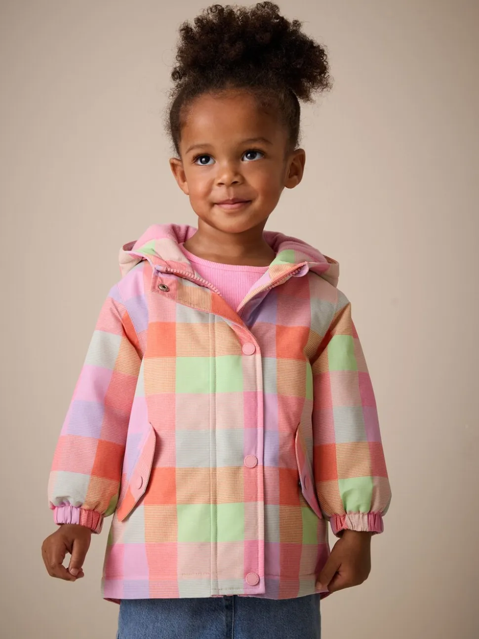 Felgekleurd geruit - Waterproof Printed Jacket (6mths-7yrs)