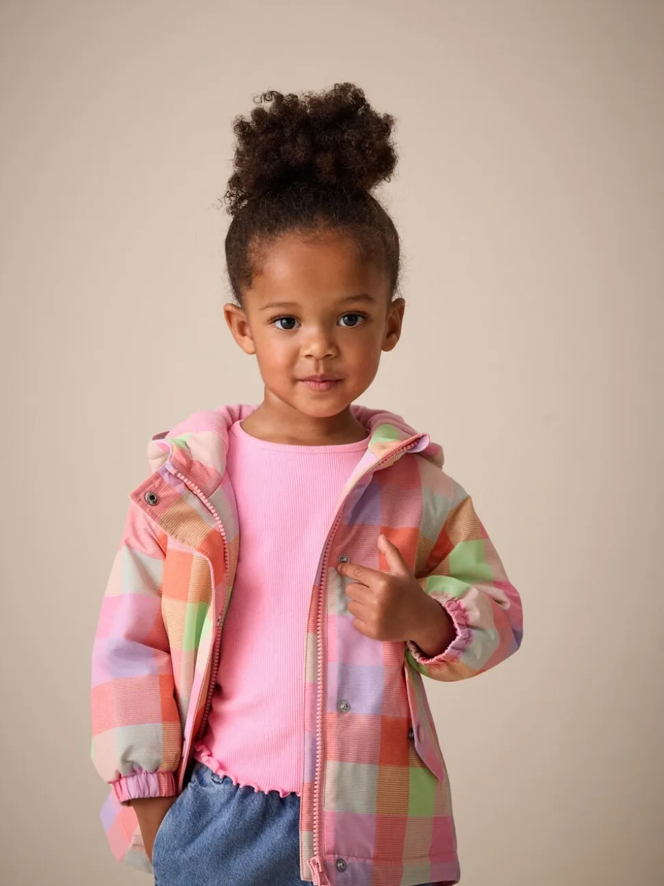 Felgekleurd geruit - Waterproof Printed Jacket (6mths-7yrs)