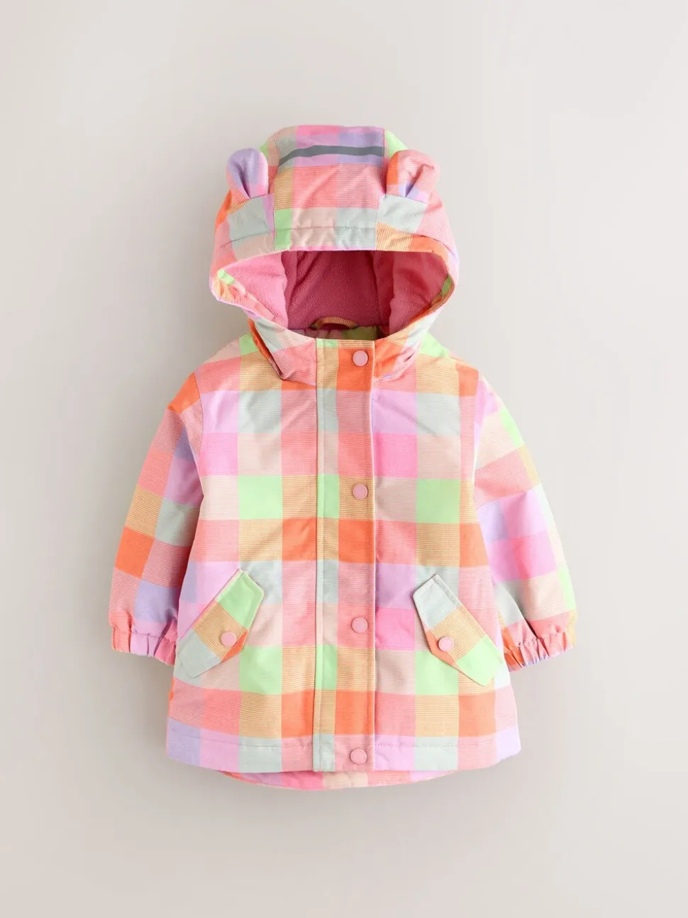Felgekleurd geruit - Waterproof Printed Jacket (6mths-7yrs)