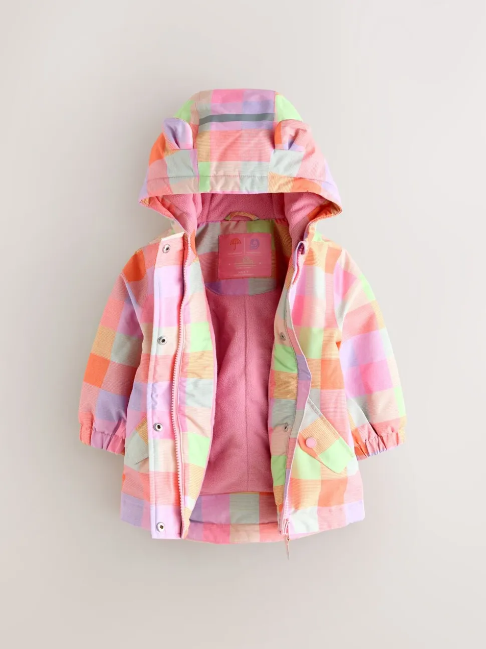 Felgekleurd geruit - Waterproof Printed Jacket (6mths-7yrs)
