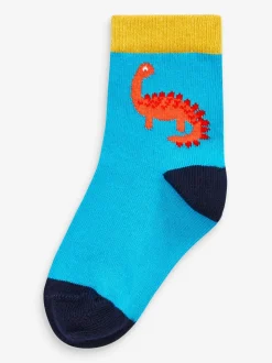 Felgekleurd met dinosaurussen - Verpakking van 10 paar sokken met hoog aandeel katoen