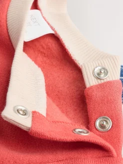 Felgekleurde streep met figuurtjes - Babyset van denim bretelbroeken en bodysuit (0 mnd - 2 jr)