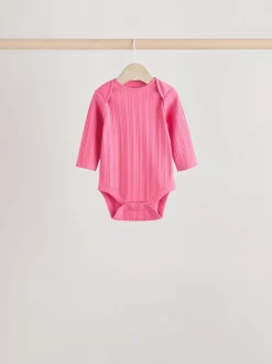 Felroze - Set van 5 babyrompertjes met lange mouwen