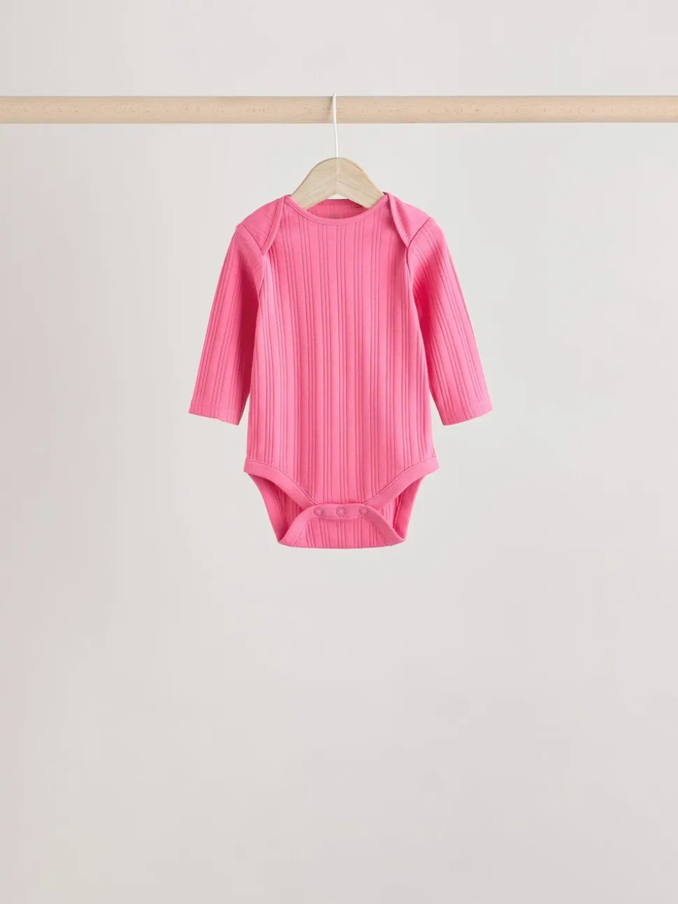 Felroze - Set van 5 babyrompertjes met lange mouwen