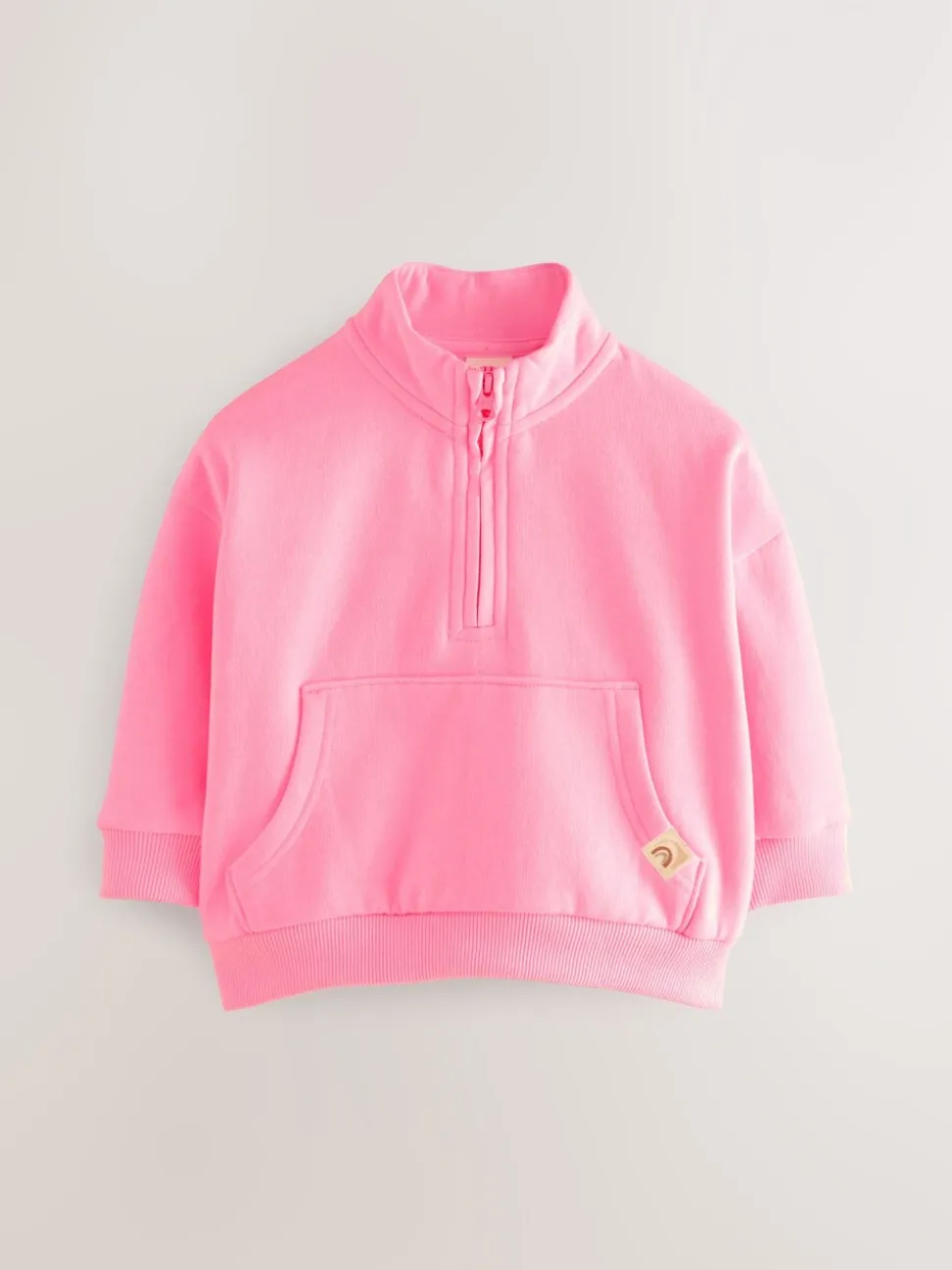Felroze - Sweatshirt met kwartrits (3mnd -7jr)