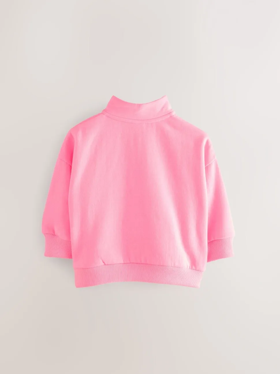 Felroze - Sweatshirt met kwartrits (3mnd -7jr)