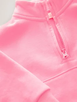Felroze - Sweatshirt met kwartrits (3mnd -7jr)