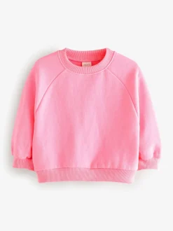Felroze - Sweatshirt met ronde hals (3 mnd-7 jr)