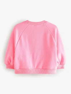 Felroze - Sweatshirt met ronde hals (3 mnd-7 jr)