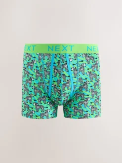 Felroze/Blauw Dierenprint - Boxershorts met A-voorkant