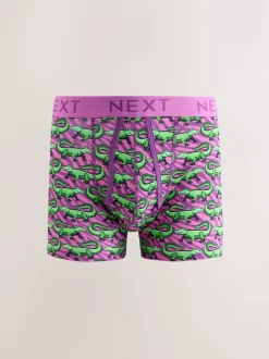Felroze/Blauw Dierenprint - Boxershorts met A-voorkant