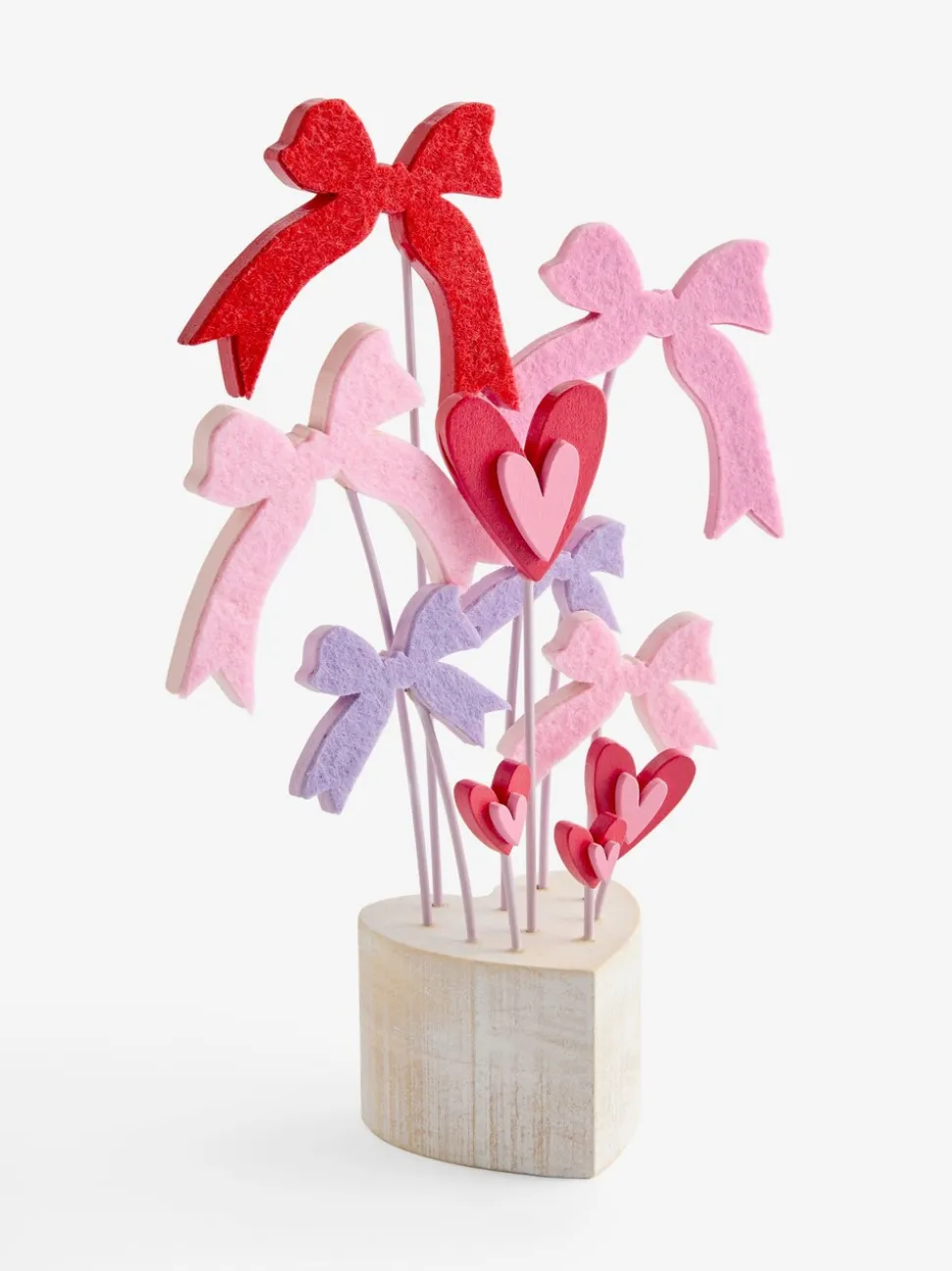 Felt Bows and Hearts Ornament