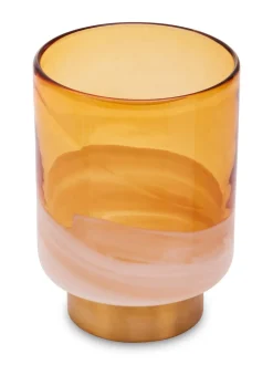 Fifty Five South Cleo Glass Vase with Gold Finishing