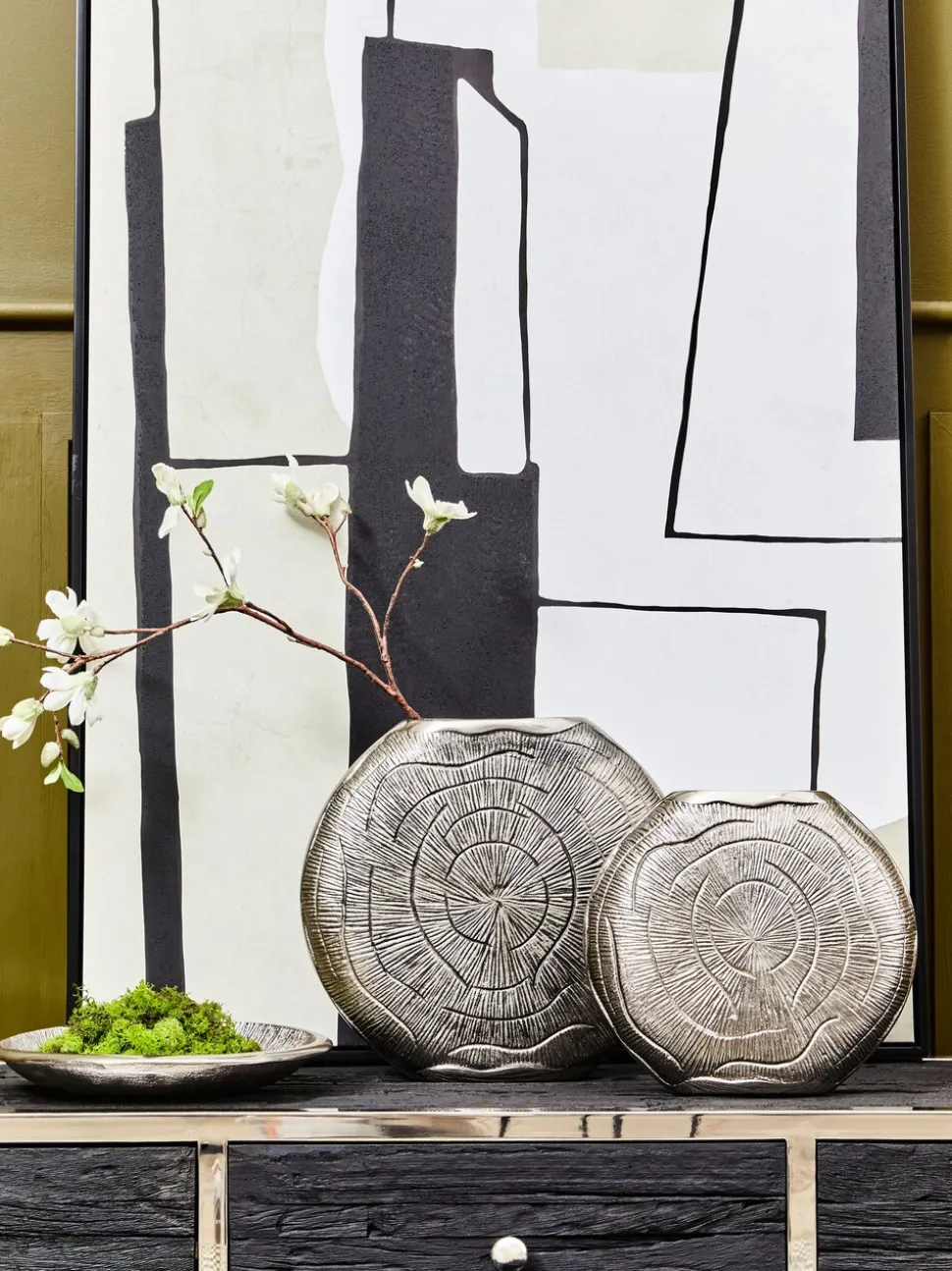Fifty Five South Small Silva Oak Effect Finish Vase