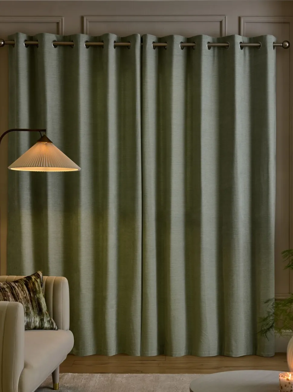 Fine Chenille Eyelet Curtains