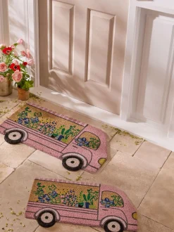 Floral Van Shaped Doormat