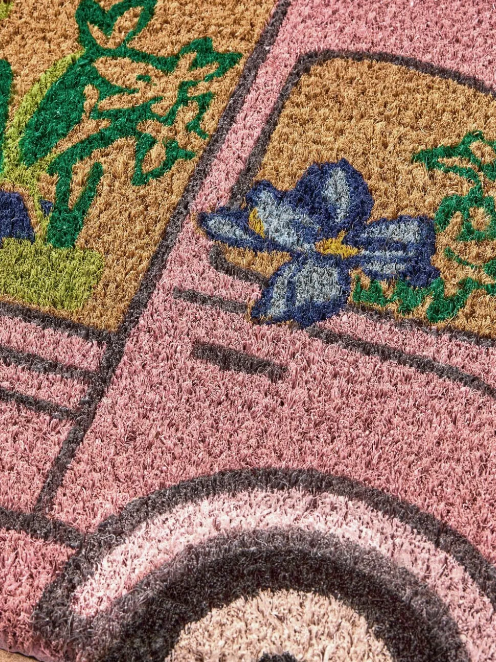 Floral Van Shaped Doormat
