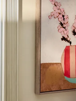 Floral Vase Handpaint Detail Framed Wall Art