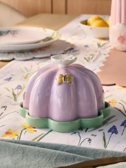 Floral Wildlife Butter Dish