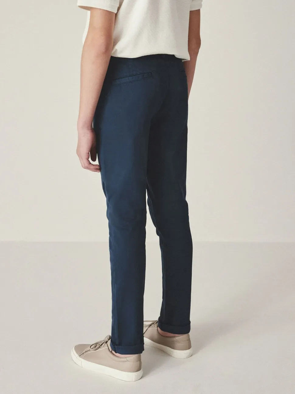 French marineblauw - Stretchy chino's (3-17jr)