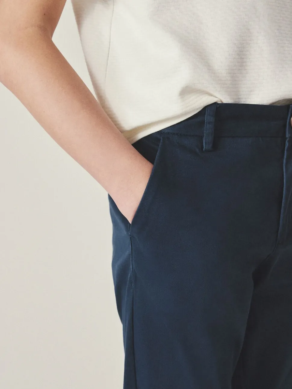 French marineblauw - Stretchy chino's (3-17jr)