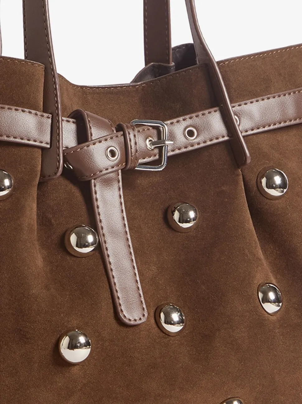 Friends Like These Faux Suede Studded Tote Bag