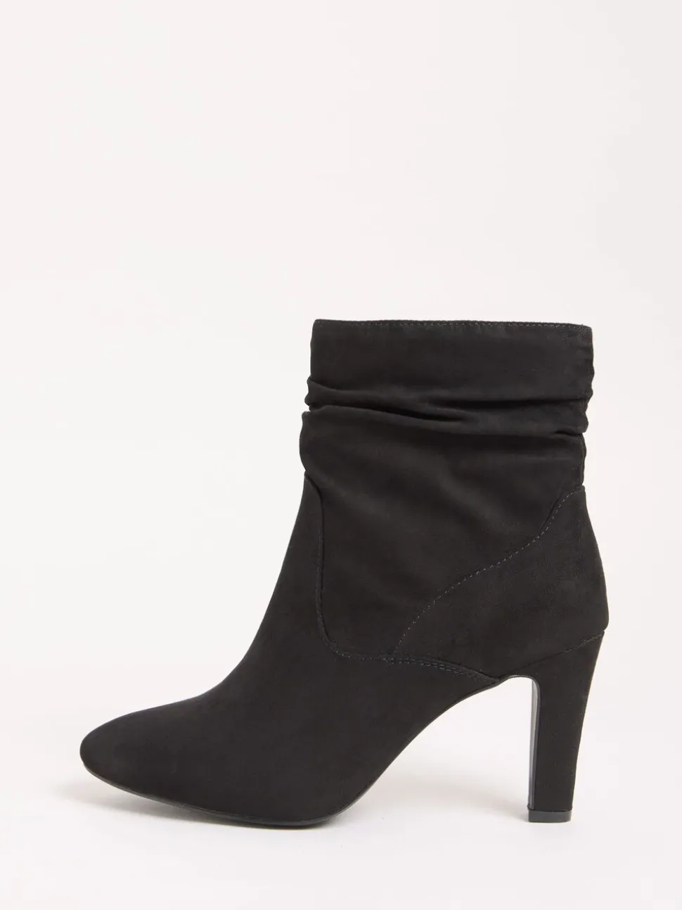 Friends Like These Mid Heel Ruched Faux Suede Ankle Boots
