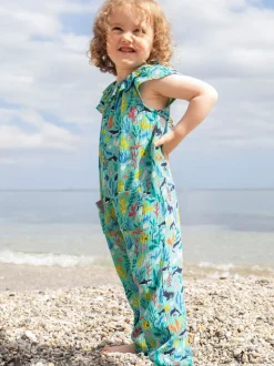 Frugi Blue Maris Playsuit Dungarees