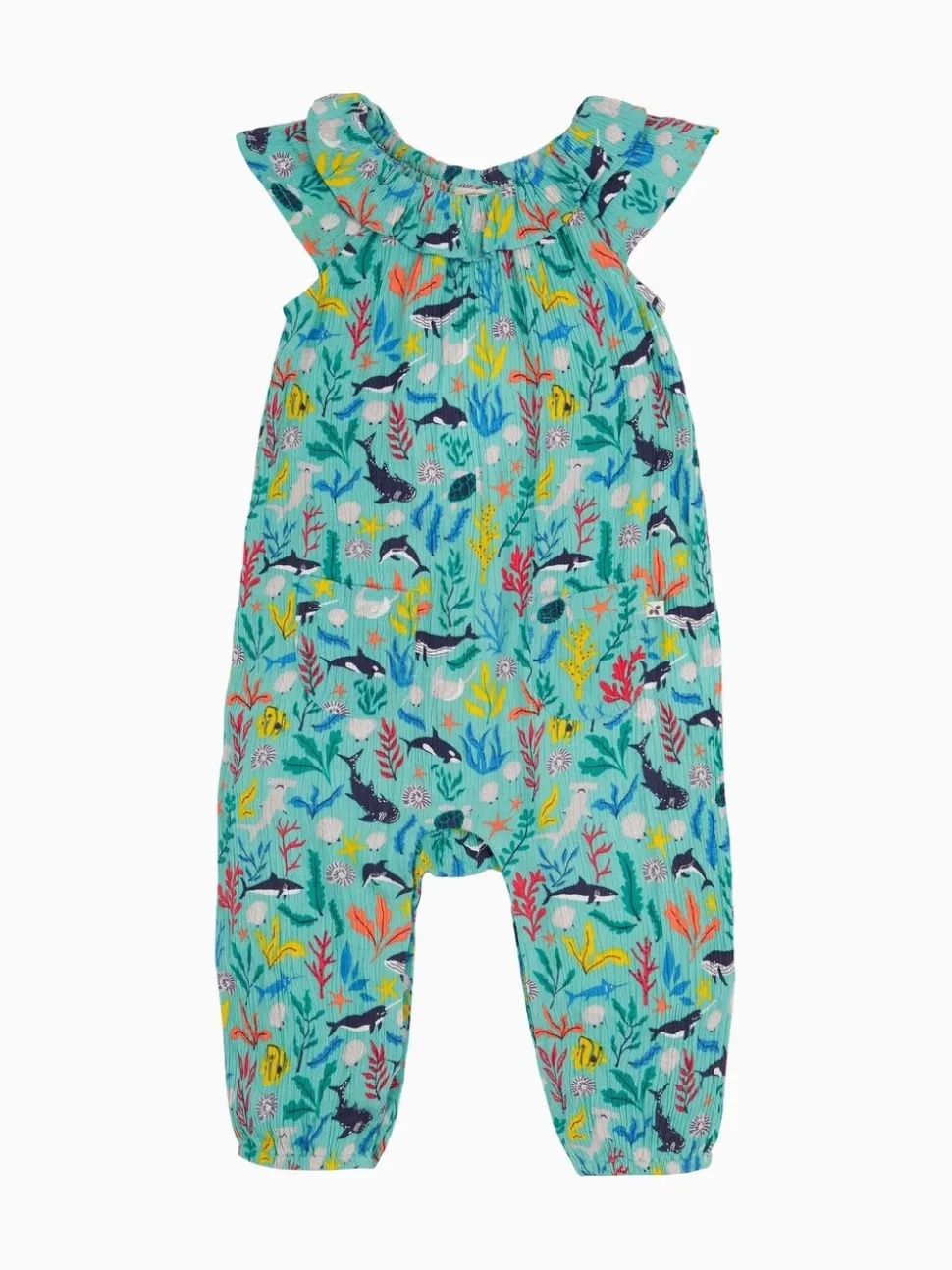 Frugi Blue Maris Playsuit Dungarees