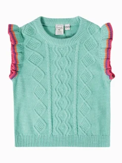 Frugi Blue Ray Ruffle Tank Top
