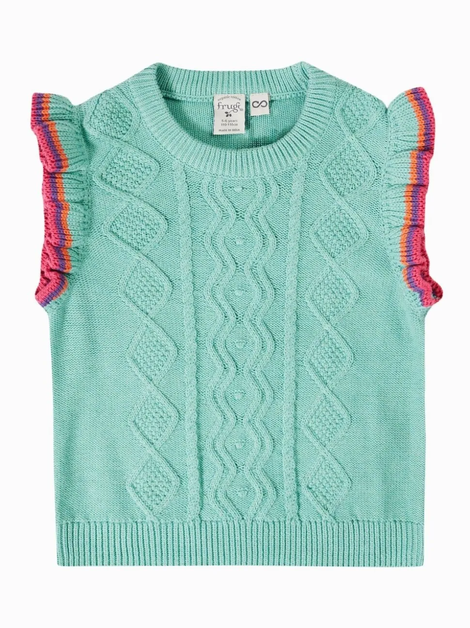 Frugi Blue Ray Ruffle Tank Top
