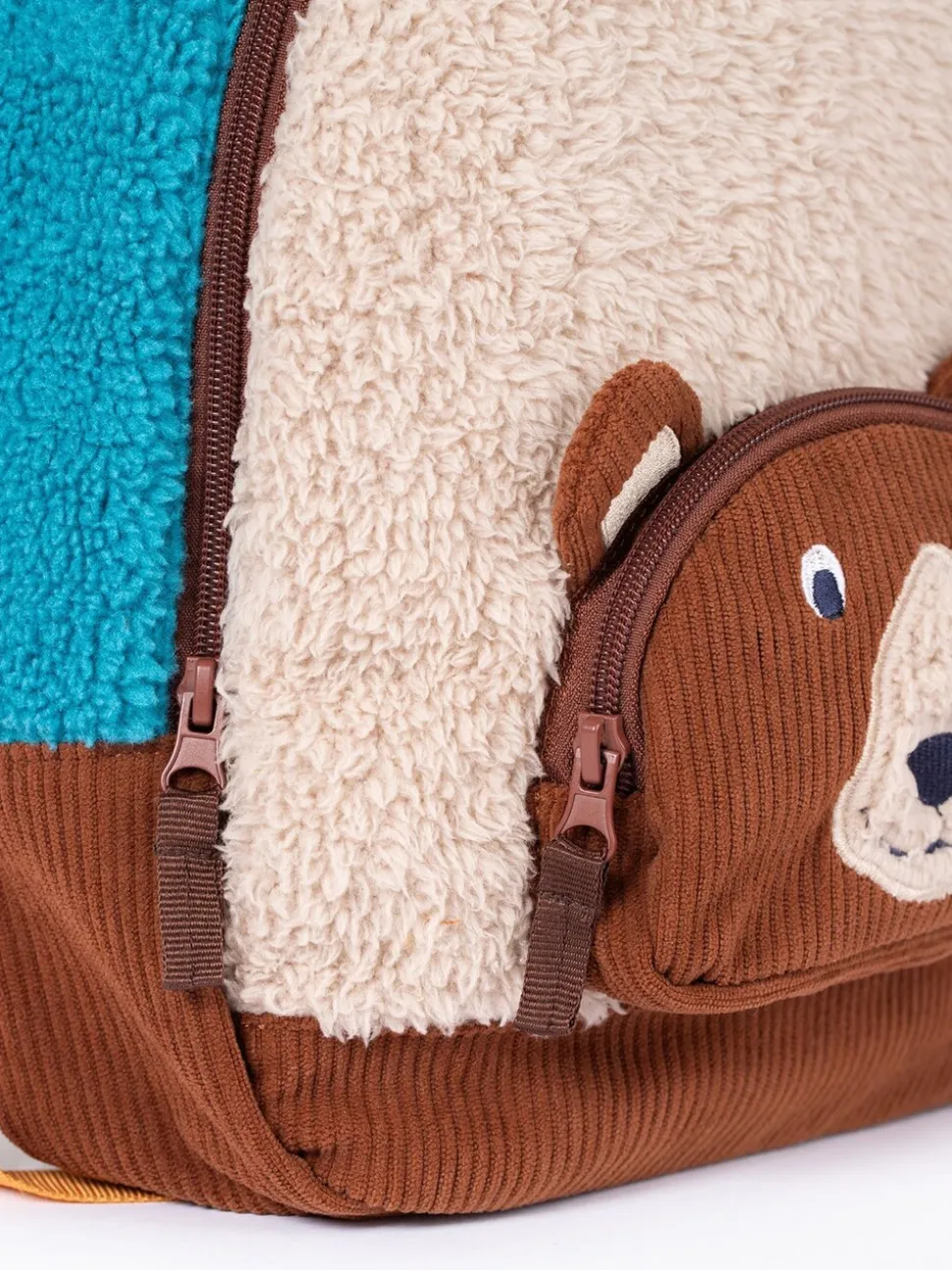 Frugi Fleece Character Brown Backpack