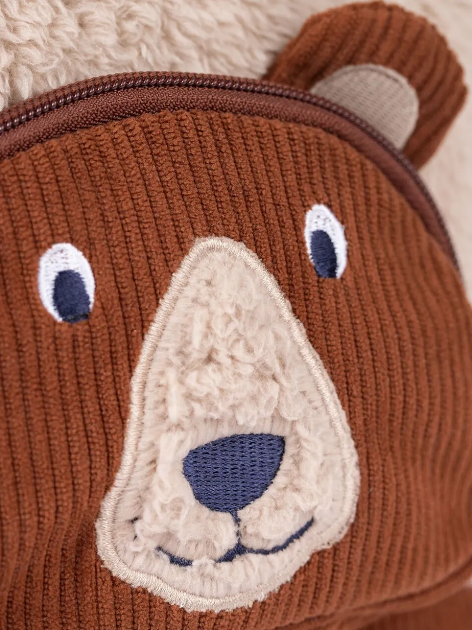 Frugi Fleece Character Brown Backpack