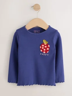 Fruit - Verpakking van 5 geribde tops met lange mouwen (3mnd-7jr)