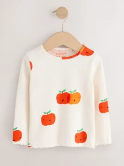 Fruit - Verpakking van 5 geribde tops met lange mouwen (3mnd-7jr)
