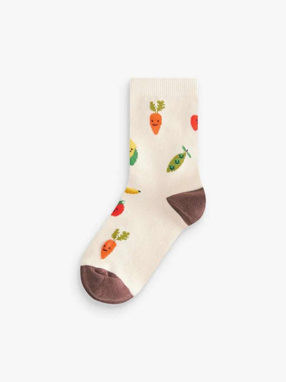 Fruit- en groentenprints - Verpakking van 5 paar Character sokken met hoog katoengehalte