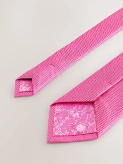 Fuchsia - Set met textuurrijke stropdas en pochet