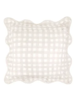 furn. Scallop Edge Gingham Cushion